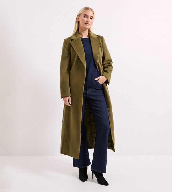 كوت ميدي طويل بحزام 