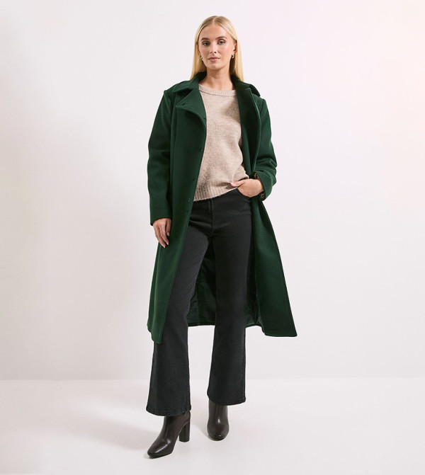 Belted Wrap Midi Coat