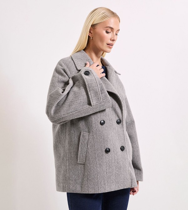 Herringbone Cape Coat