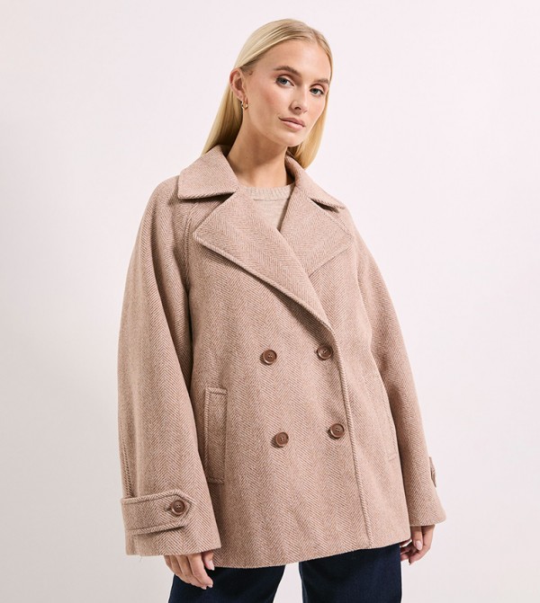 Herringbone Double Breasted Jacket