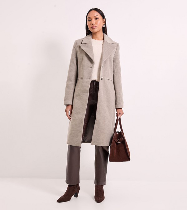 Long Sleeves Button Detail Coat