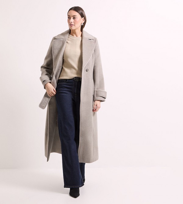 Contrast Piping Coat