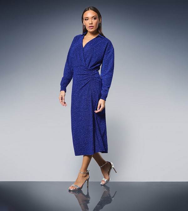 Embellished Jersey Wrap Dress