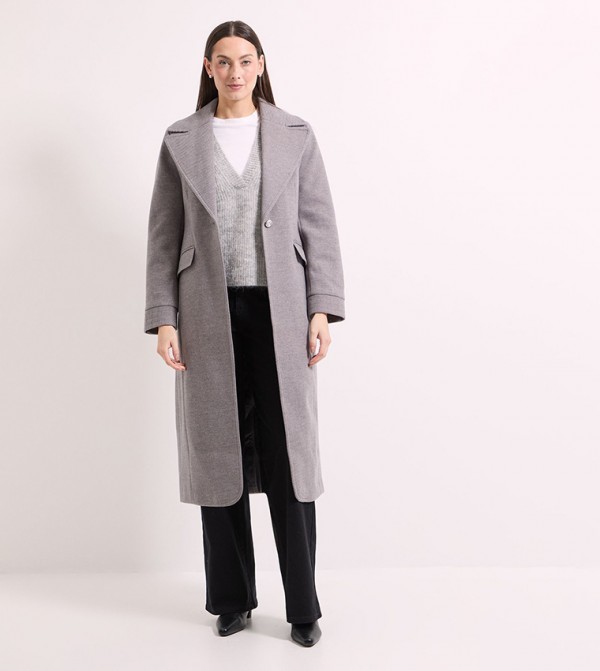 Single Button Twill Coat