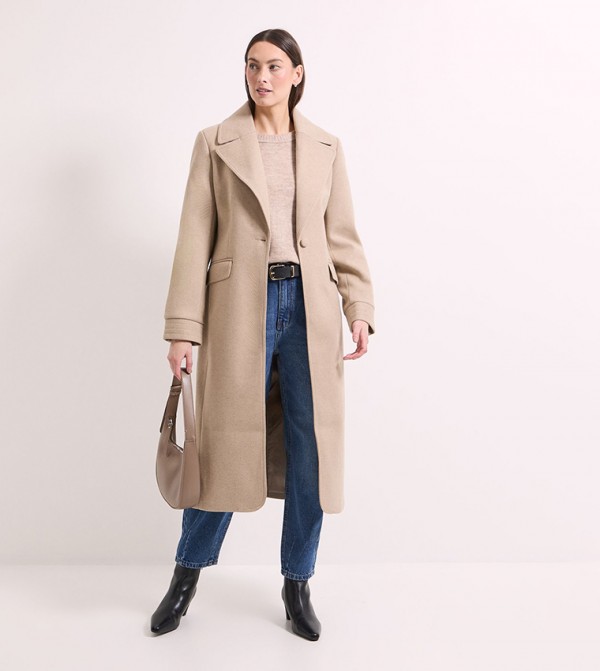 Single Button Twill Coat