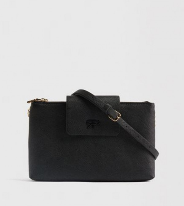 Textured Flap Crossbody Bag