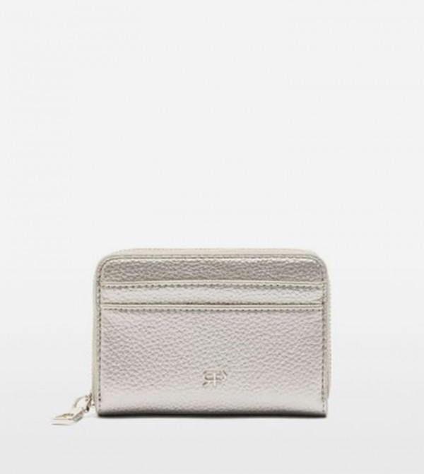 Textured Zip-Around Mini Wallet