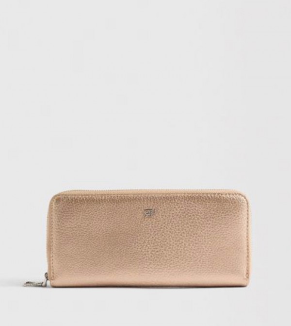 Textured Zip-Around Wallet