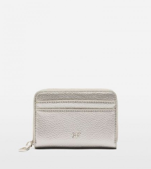 Textured Zip-Around Mini Wallet