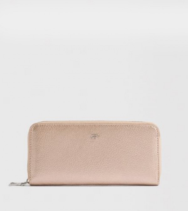 Textured Zip-Around Wallet