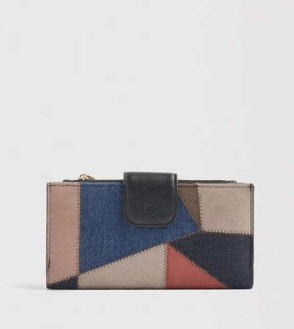 Color Block Bi-Fold Wallet