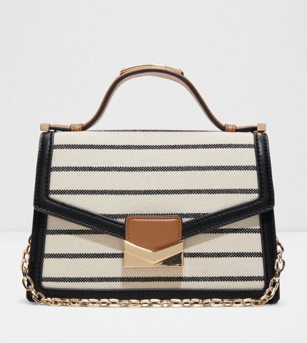 PHILANIE Striped Flap Top-Handle Bag