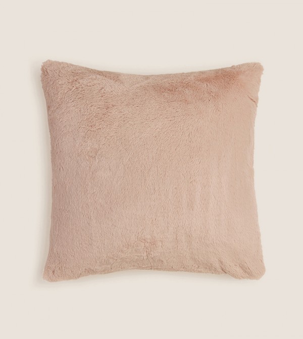 Pink faux fur throw pillow 2025