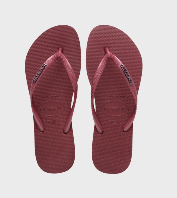 Slim Logo Metallic Detail Flip-Flops