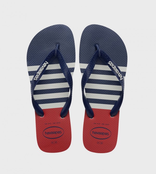 Top Nautical Color Block Flip-Flops