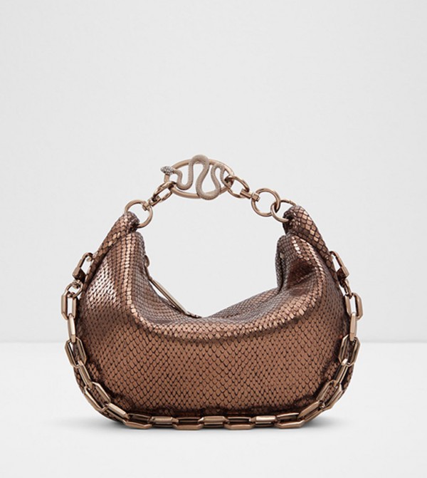 PYTHON Croc Textured Hobo Bag