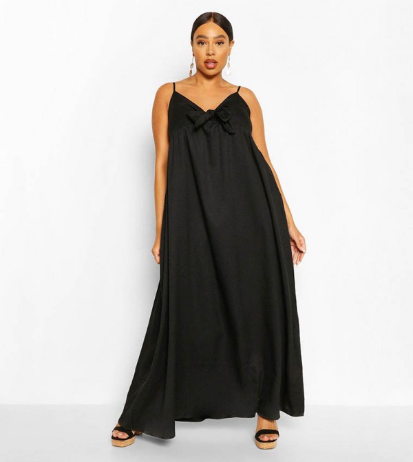 Buy Boohoo Tall One Shoulder Pleated Maxi Dress In Black