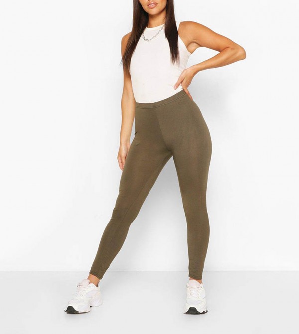 Slinky High Waisted Split Hem Leggings