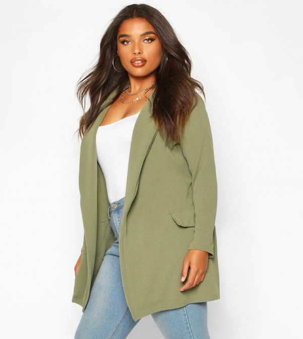 Longline open sales front blazer