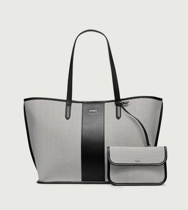 HALLIE Textured Tote Bag with Pouch