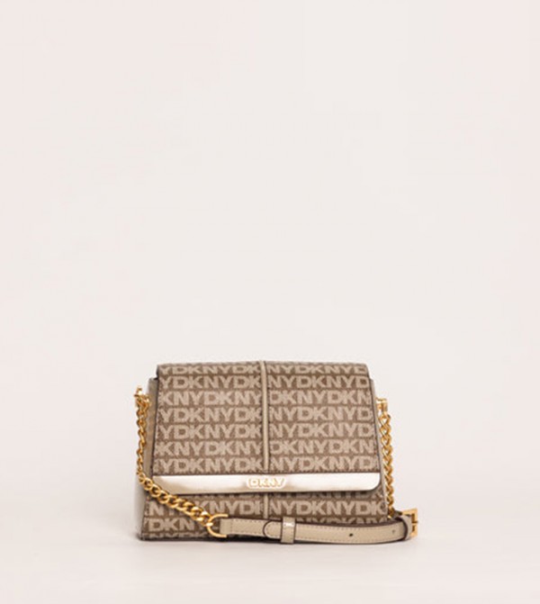 SHANA Logo Patterned Flap Crossbody Bag