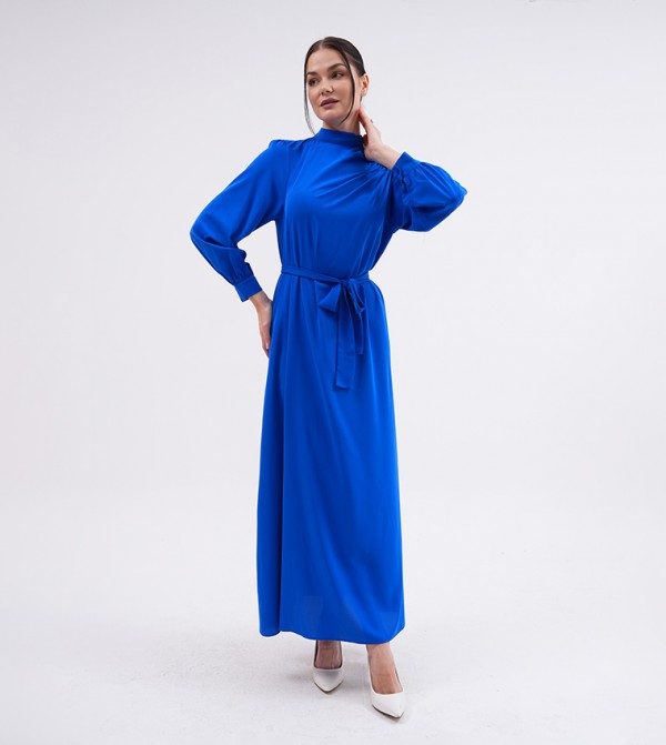 Embellished Belted Evening Dress