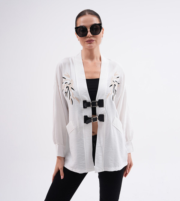 Embroidered Linen Kimono