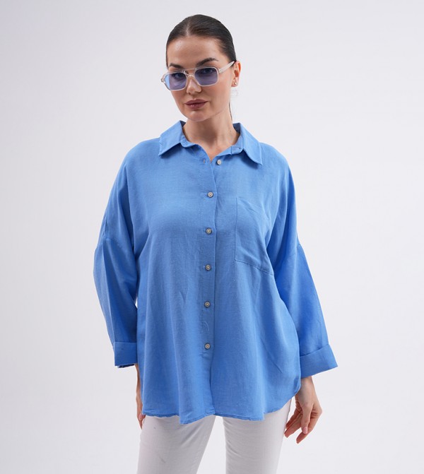 Solid Oversized Linen Shirt
