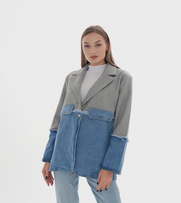 Color Block Denim Jacket