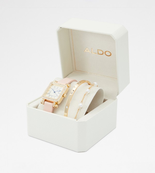 Buy Aldo Accessories RAELYN Embellished Watch And Bracelet Set In Pink 6thStreet Saudi Arabia