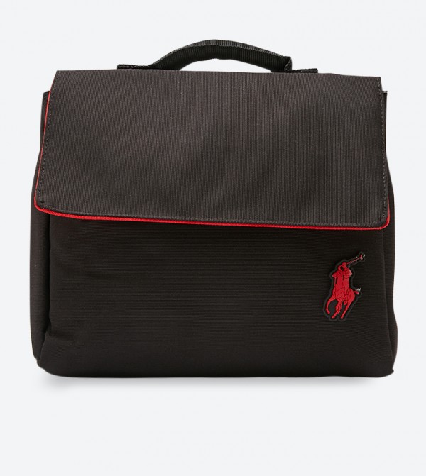Front Flap Velcro Closure Lunch Bag - Black RAS10115A-BLACK