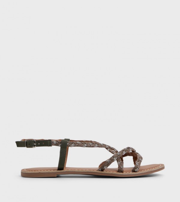 RAVENNA Embellished Slingback Flat Sandals