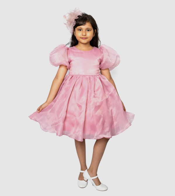 Balloon Sleeves Fit and Flare Dress