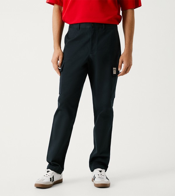 Label Detail Cargo Trousers