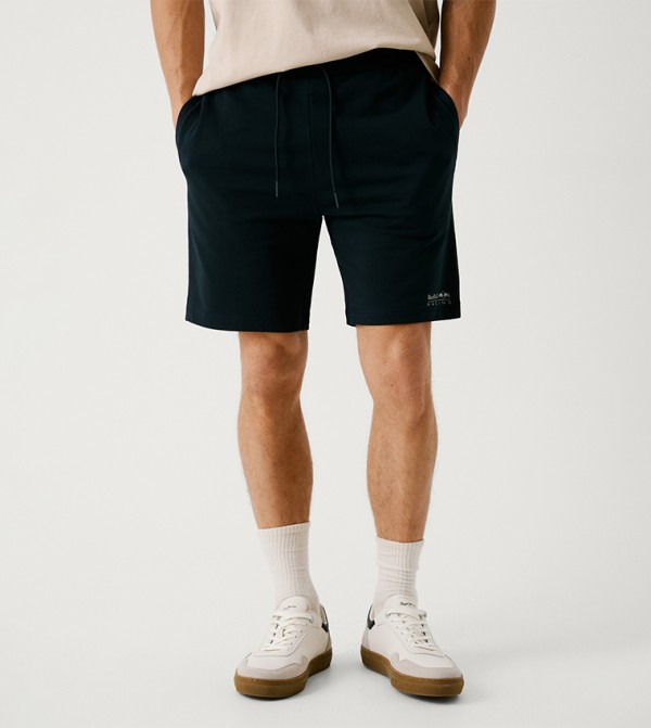 Logo Detail Drawstring Waist Shorts
