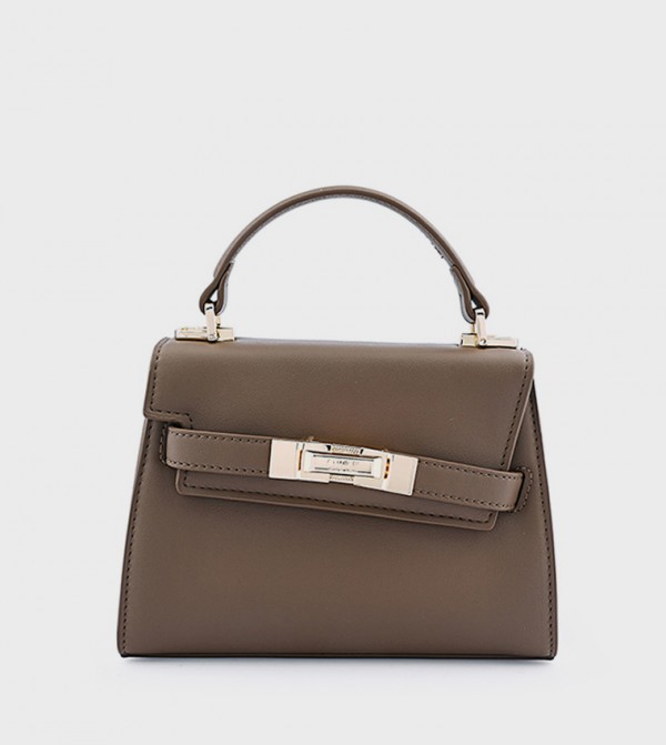 ELEGANT Textured Flap Top-Handle Bag