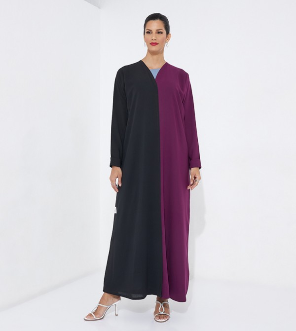Color Block Long Sleeves Abaya