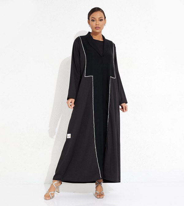 Embellished Shawl Collar Abaya