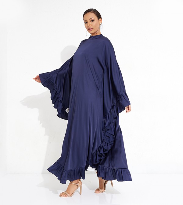 Ruffle Hem Asymmetric Abaya