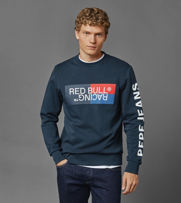 Red Bull Racing Logo Printed Sweatshirt