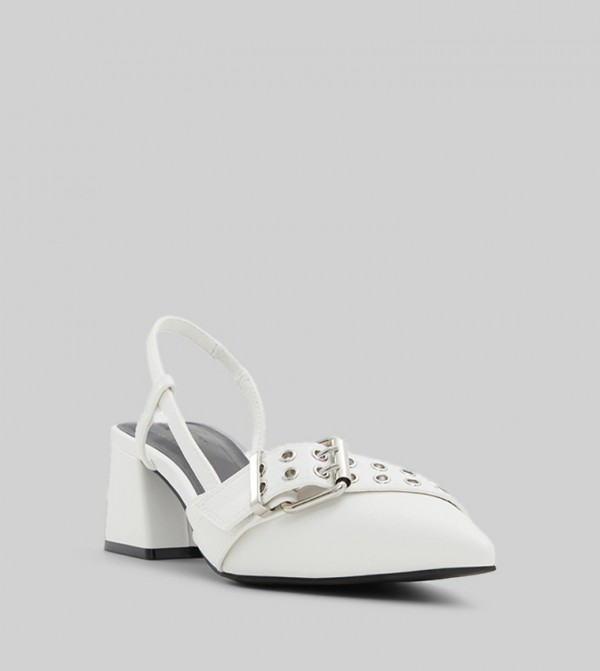 RUMOUR Block Heel Slingback Pumps