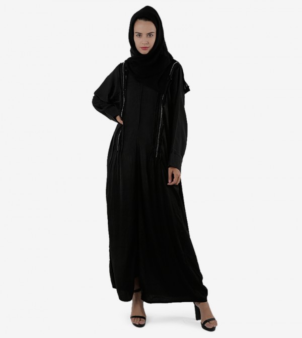 Bead Embellished Long Sleeves Abaya