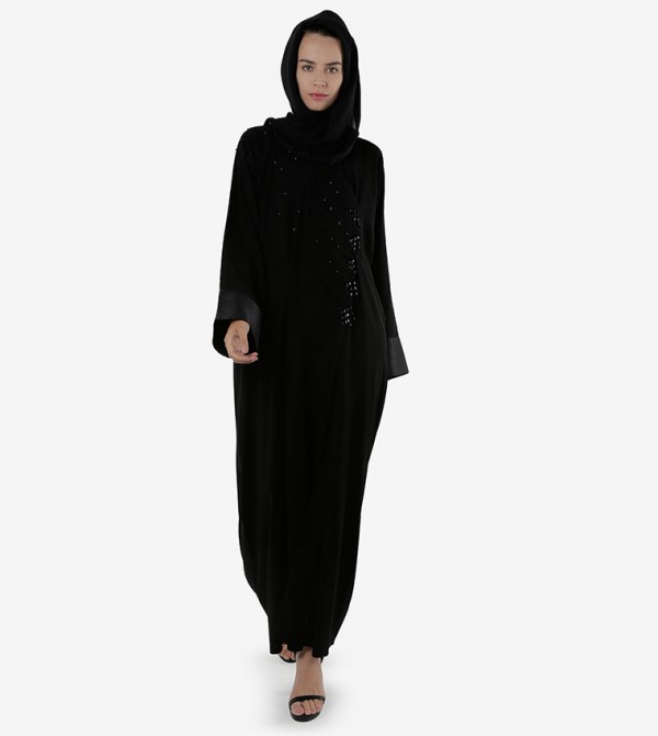 عباية بتصميم مفتوح من اكبيرام بتفاصيل مشبكة واسعة - صغيرود