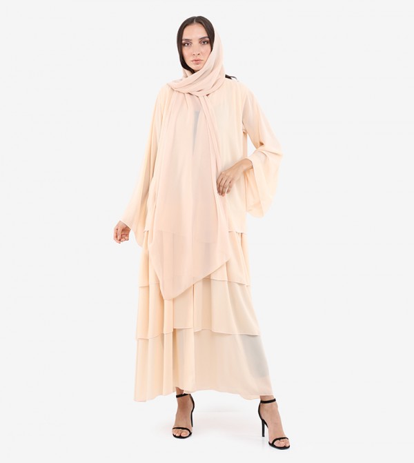 Buy Roza Abaya Dual Layered Abaya In Cream