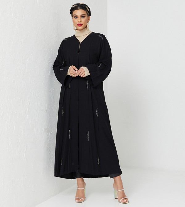 Embellished Long Sleeves V Neck Abaya