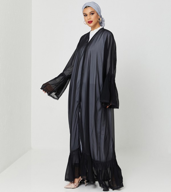 Long Sleeves Tulle Sleeves Abaya