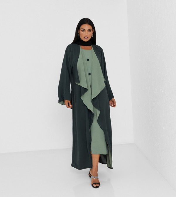 Colour Block Long Sleeve Abaya