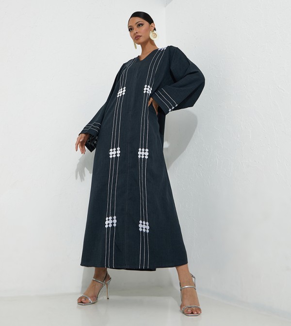 Embroidered Flare Sleeve Abaya