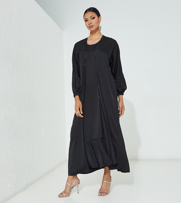 Embellished Flowy Sleeve Abaya