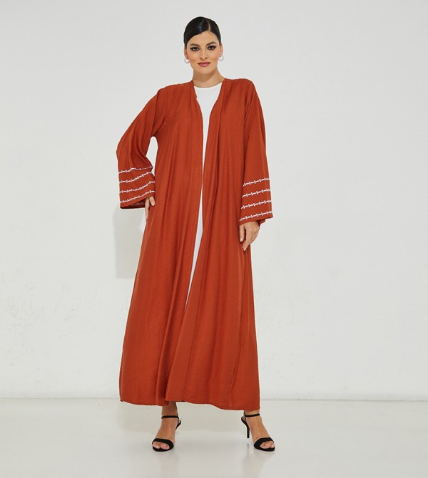 Embroidered Casual Abaya with Inner Dress